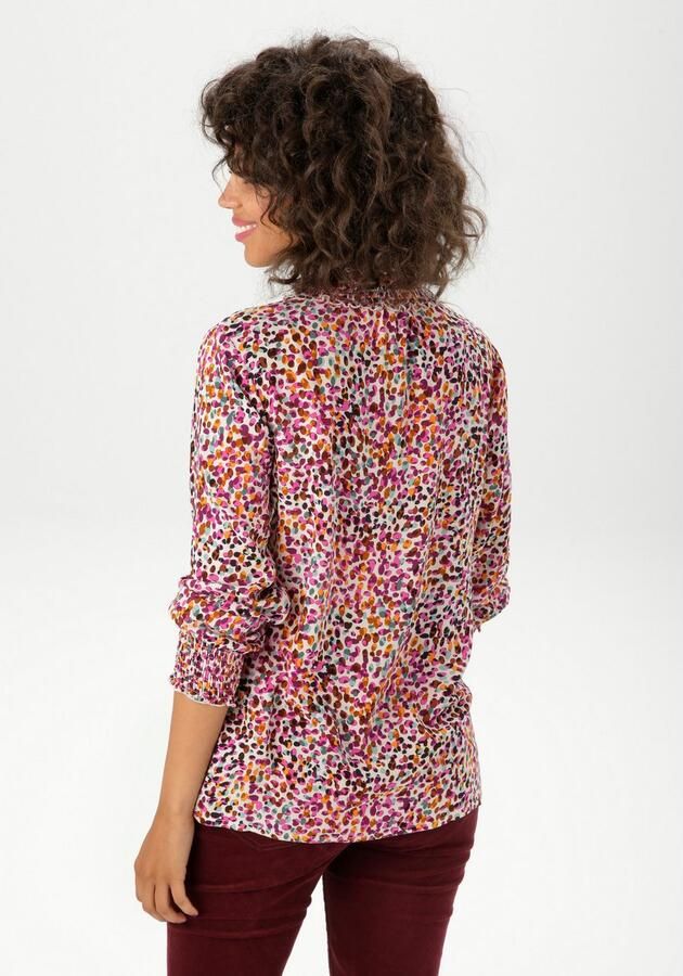 Aniston CASUAL Blouse zonder sluiting bedrukt met kleurharmonieus stippen nieuwe collectie - Foto 5