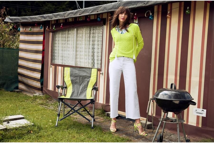 Aniston CASUAL 7 8 jeans met iets gerafelde voetzoom