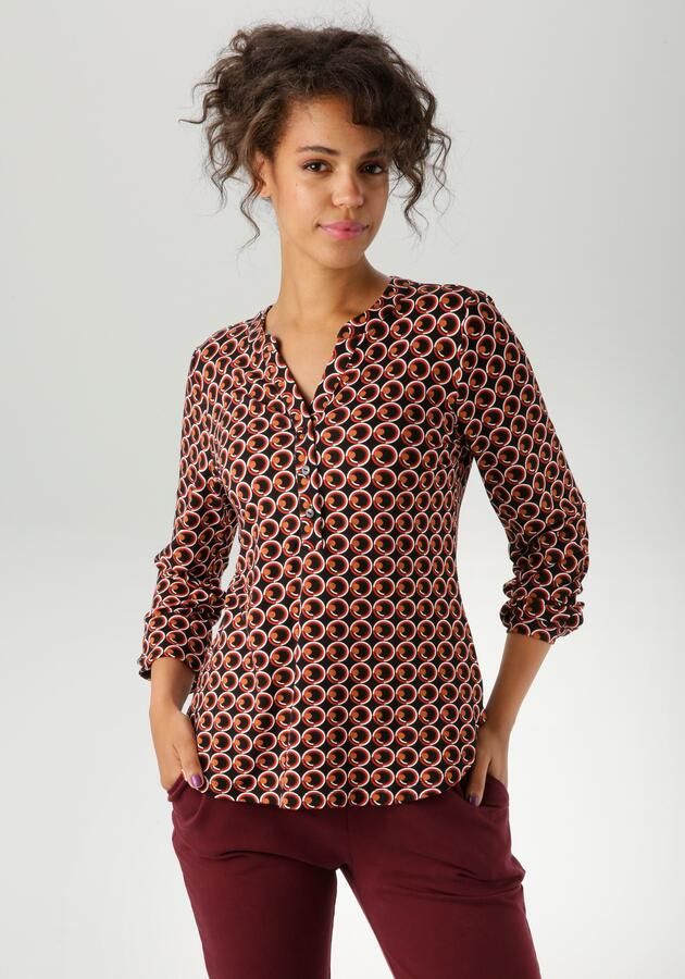 Aniston CASUAL Blouse zonder sluiting met expressieve retro-print nieuwe collectie - Foto 7