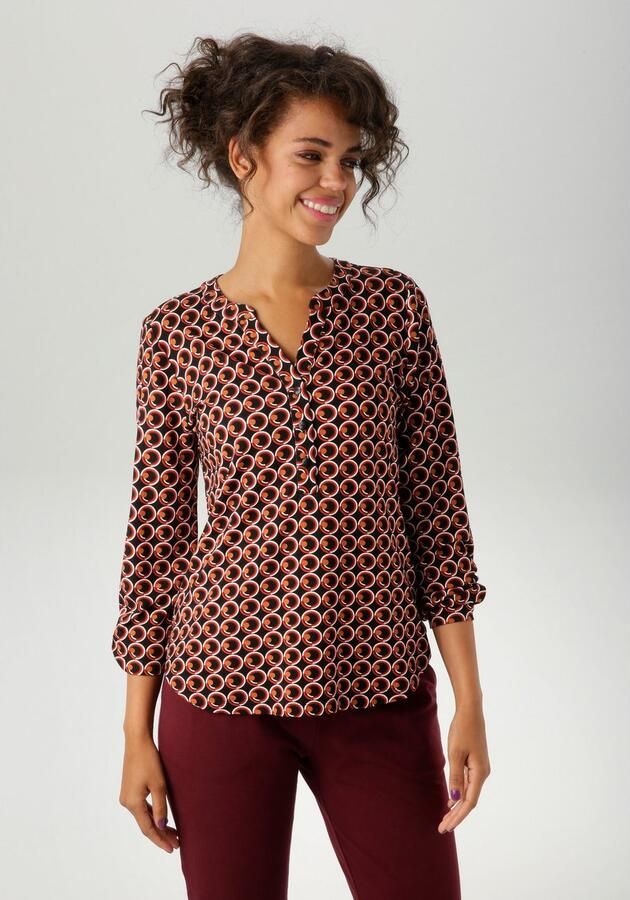 Aniston CASUAL Blouse zonder sluiting met expressieve retro-print nieuwe collectie - Foto 4
