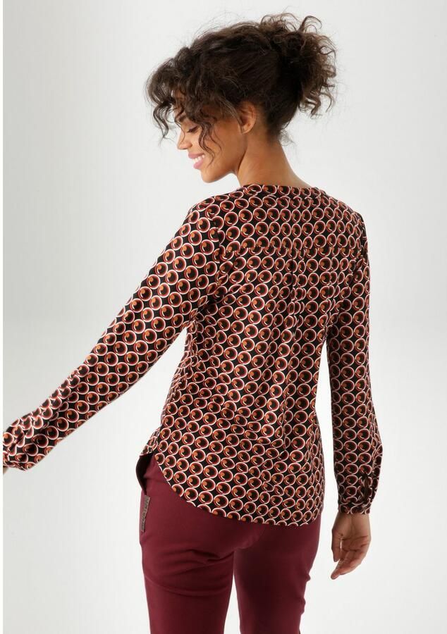 Aniston CASUAL Blouse zonder sluiting met expressieve retro-print nieuwe collectie - Foto 3