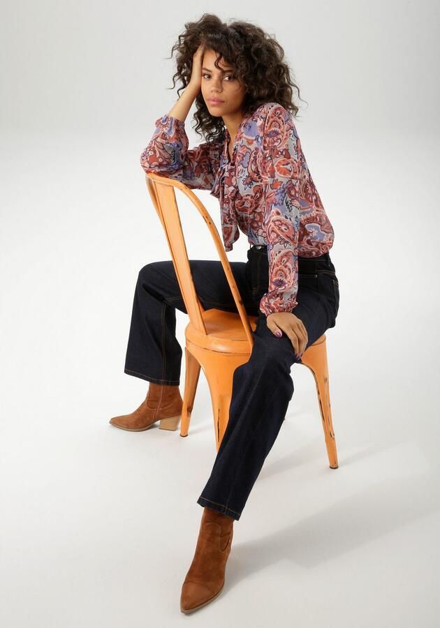 Aniston CASUAL Blouse zonder sluiting met extravagante grootschalige paisley-patroon nieuwe collectie - Foto 6
