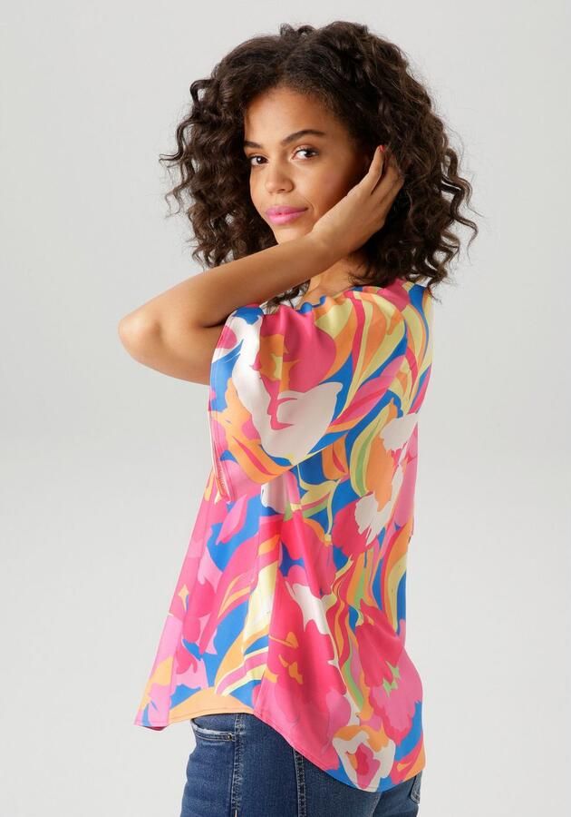 Aniston CASUAL Blouse zonder sluiting met fantasierijke grafische print - Foto 4