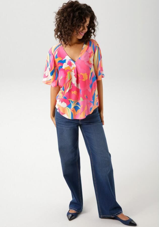 Aniston CASUAL Blouse zonder sluiting met fantasierijke grafische print - Foto 5