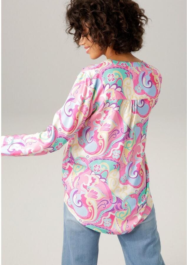 Aniston CASUAL Blouse zonder sluiting met grafische print in 2 kleurcombinaties - Foto 4
