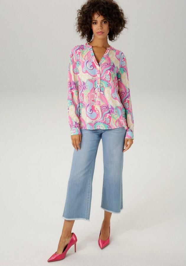 Aniston CASUAL Blouse zonder sluiting met grafische print in 2 kleurcombinaties - Foto 5
