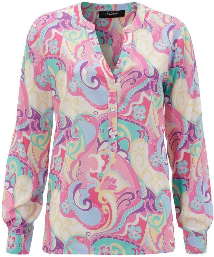 Aniston CASUAL Blouse zonder sluiting met grafische print in 2 kleurcombinaties