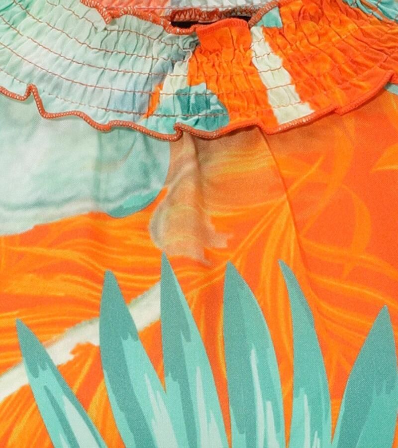 Aniston CASUAL Blouse zonder sluiting met grootvlak bladerenprint in batikdesign