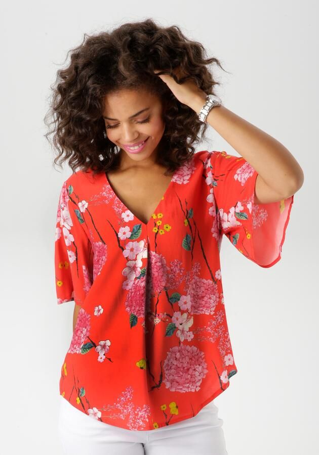 Aniston CASUAL Blouse zonder sluiting met harmonieuze bloemenprint - Foto 7