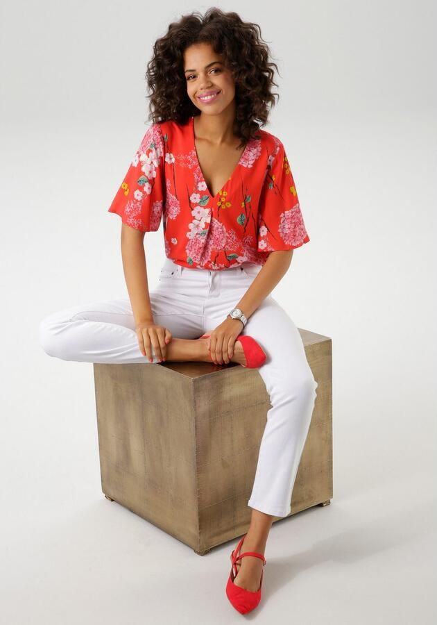 Aniston CASUAL Blouse zonder sluiting met harmonieuze bloemenprint - Foto 6