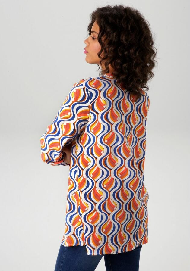 Aniston CASUAL Blouse zonder sluiting met interessant retro-patroon - Foto 3