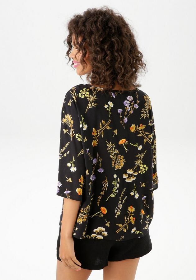 Aniston CASUAL Blouse zonder sluiting met kleurharmonieuze bloemenprint - Foto 5