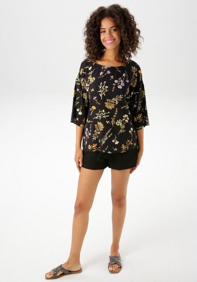 Aniston CASUAL Blouse zonder sluiting met kleurharmonieuze bloemenprint - Foto 6