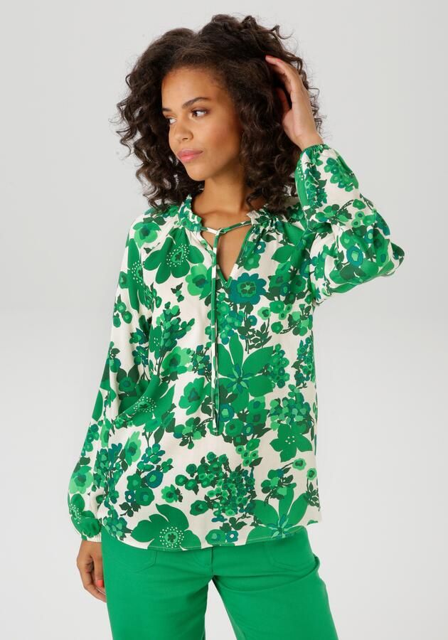 Aniston CASUAL Blouse zonder sluiting met kleurharmonieuze grootvlak bloemenprint - Foto 6