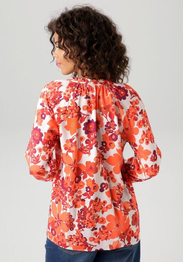 Aniston CASUAL Blouse zonder sluiting met kleurharmonieuze grootvlak bloemenprint - Foto 5