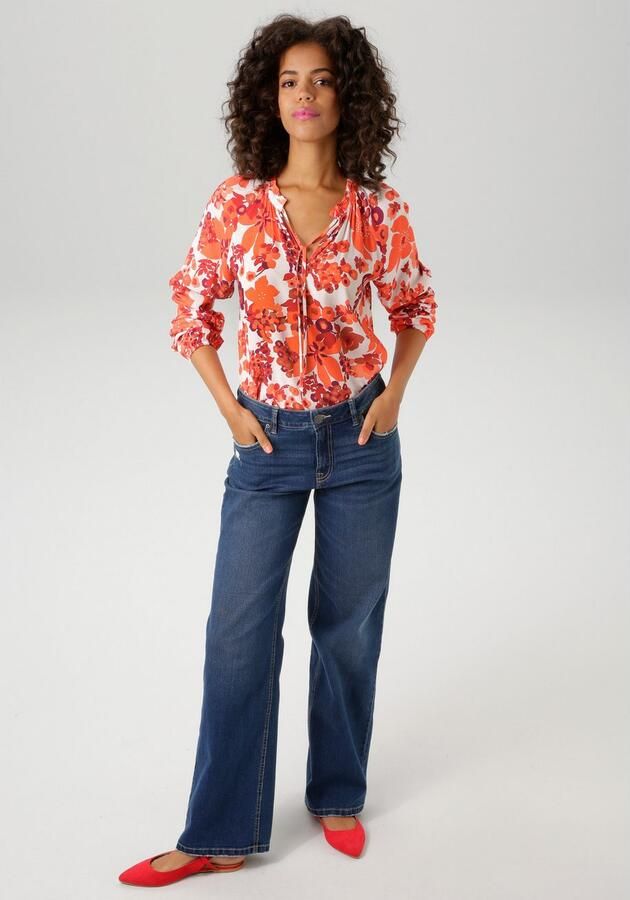 Aniston CASUAL Blouse zonder sluiting met kleurharmonieuze grootvlak bloemenprint - Foto 6