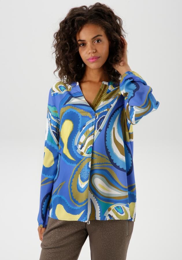 Aniston CASUAL Blouse zonder sluiting met kleurharmonieuze grootvlak paisley-patroon - Foto 7