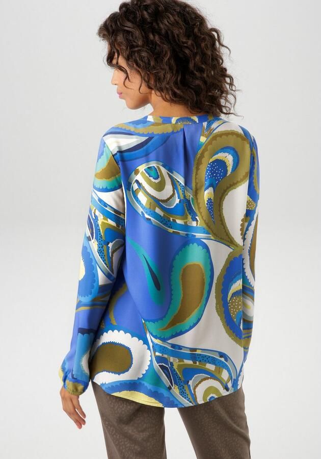 Aniston CASUAL Blouse zonder sluiting met kleurharmonieuze grootvlak paisley-patroon - Foto 4