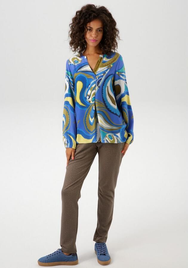 Aniston CASUAL Blouse zonder sluiting met kleurharmonieuze grootvlak paisley-patroon - Foto 6