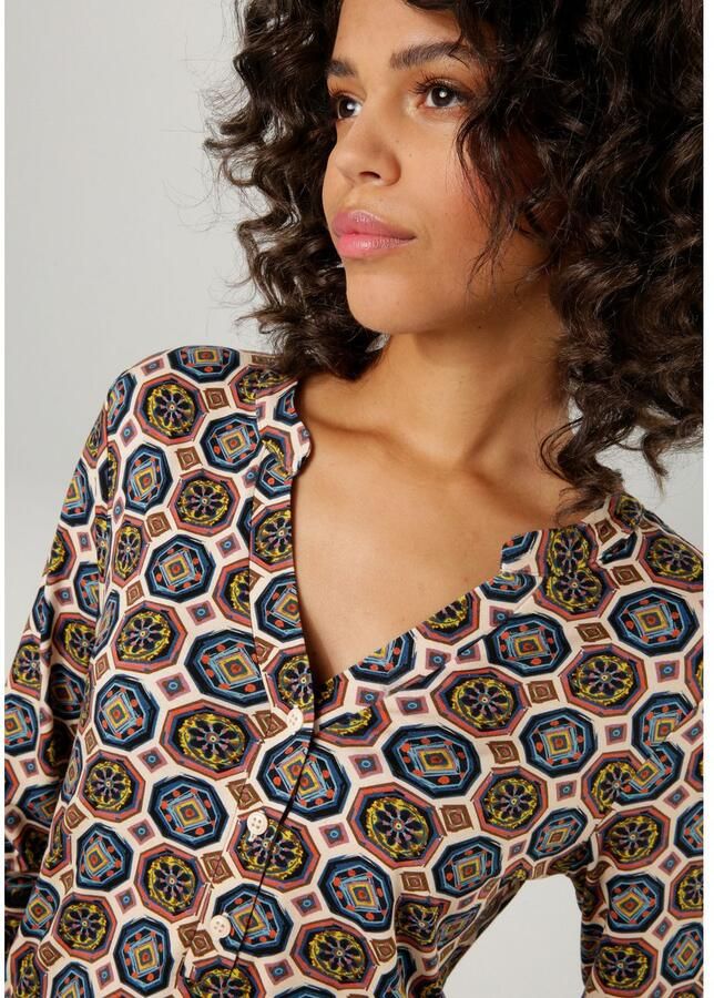 Aniston CASUAL Blouse zonder sluiting met kleurharmonieuze retro-print - Foto 3