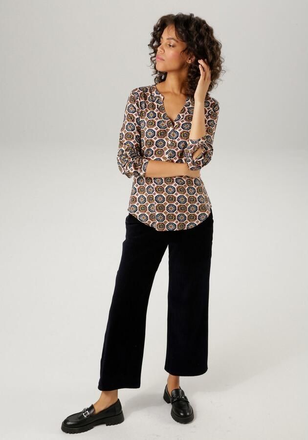Aniston CASUAL Blouse zonder sluiting met kleurharmonieuze retro-print - Foto 6