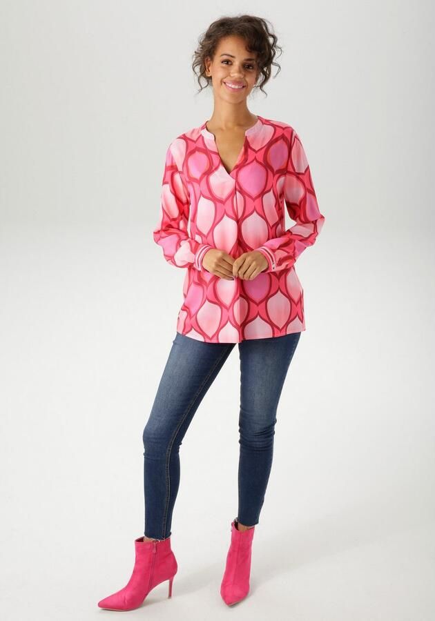 Aniston CASUAL Blouse zonder sluiting met kleurharmonische grafische print nieuwe collectie - Foto 6