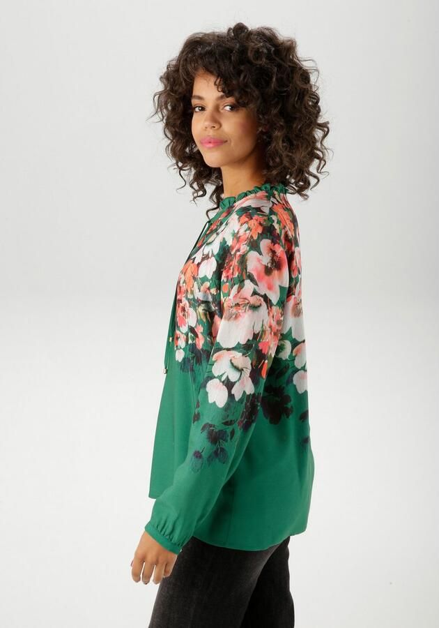 Aniston CASUAL Blouse zonder sluiting met kleurrijke bloe gedessineerd nieuwe collectie - Foto 4