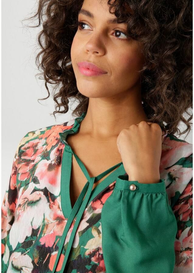 Aniston CASUAL Blouse zonder sluiting met kleurrijke bloe gedessineerd nieuwe collectie - Foto 3