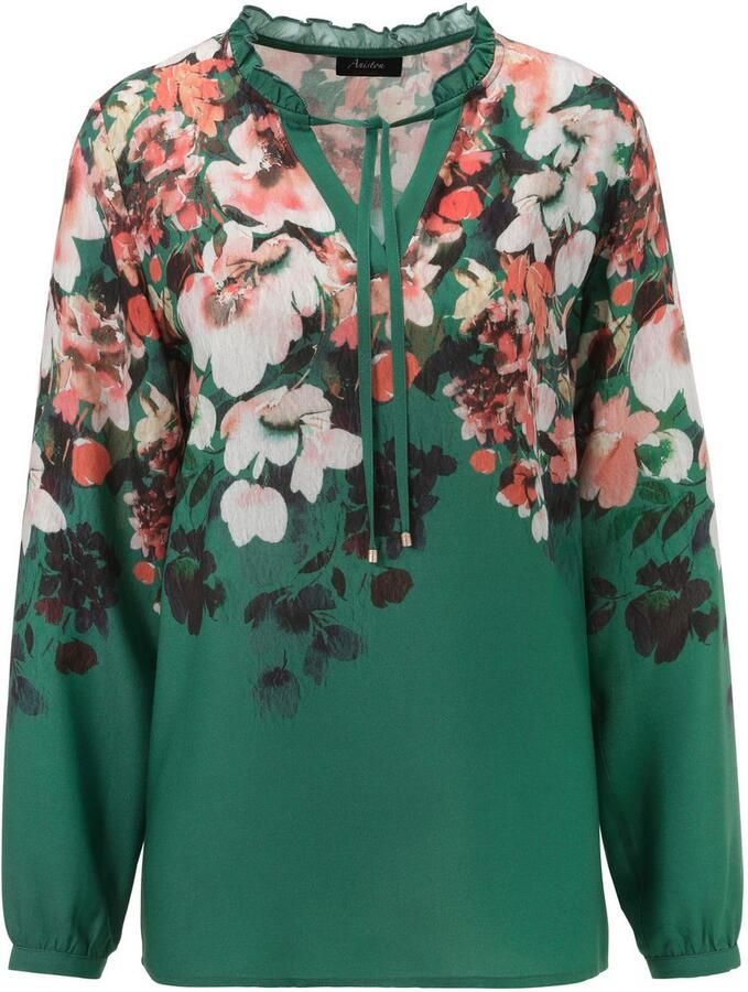 Aniston CASUAL Blouse zonder sluiting met kleurrijke bloe gedessineerd nieuwe collectie - Foto 2
