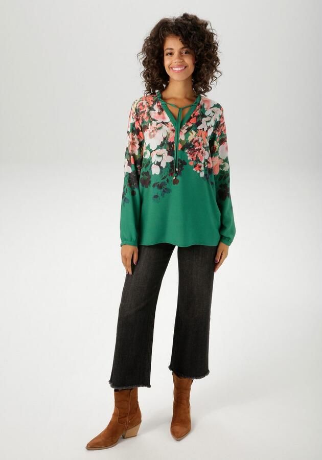 Aniston CASUAL Blouse zonder sluiting met kleurrijke bloe gedessineerd nieuwe collectie - Foto 6