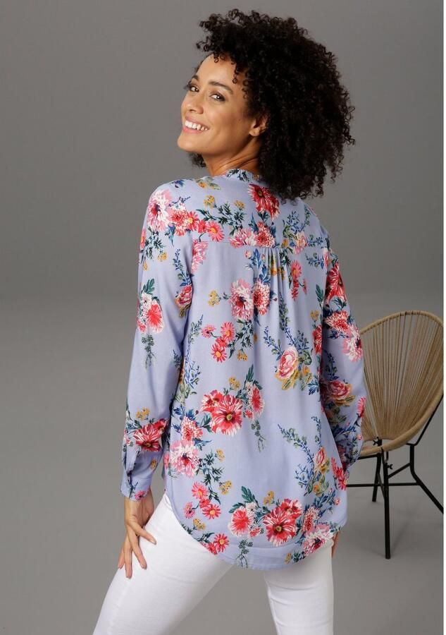 Aniston CASUAL Blouse zonder sluiting met kleurrijke bloemenprint - Foto 2
