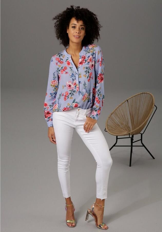 Aniston CASUAL Blouse zonder sluiting met kleurrijke bloemenprint - Foto 3