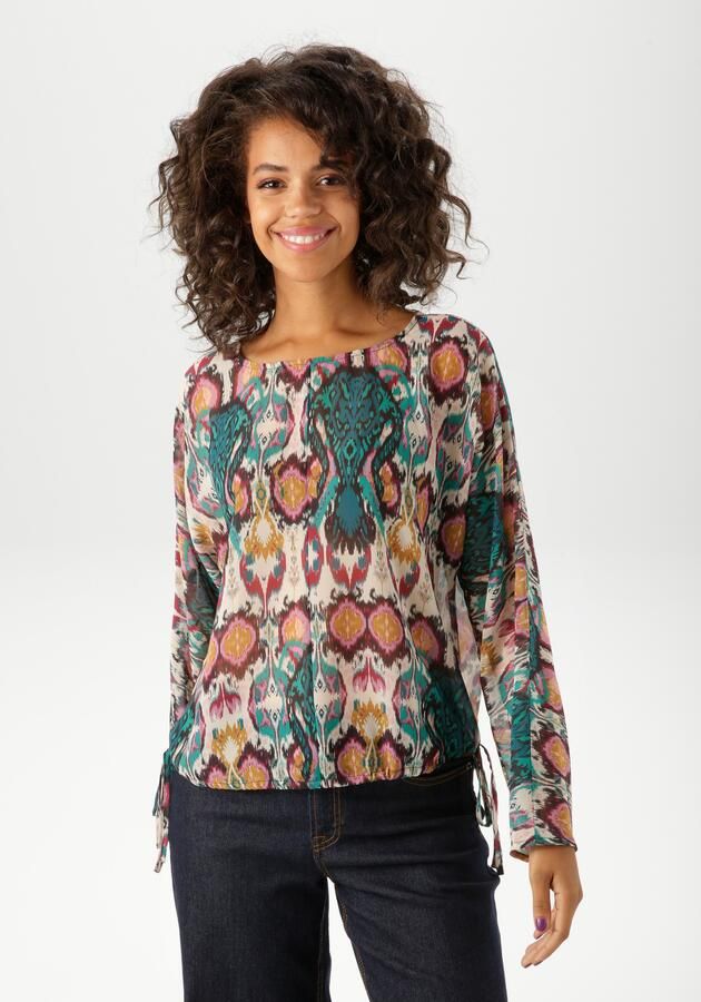 Aniston CASUAL Blouse zonder sluiting met kleurrijke etnische print elk stuk is uniek nieuwe collectie - Foto 7