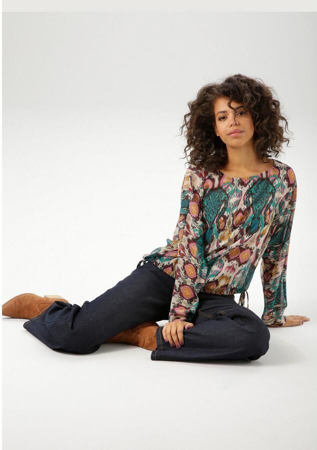 Aniston CASUAL Blouse zonder sluiting met kleurrijke etnische print elk stuk is uniek nieuwe collectie - Foto 4