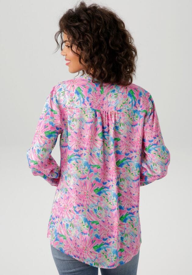 Aniston CASUAL Blouse zonder sluiting met kleurrijke schilderachtige bloemenprint - Foto 5