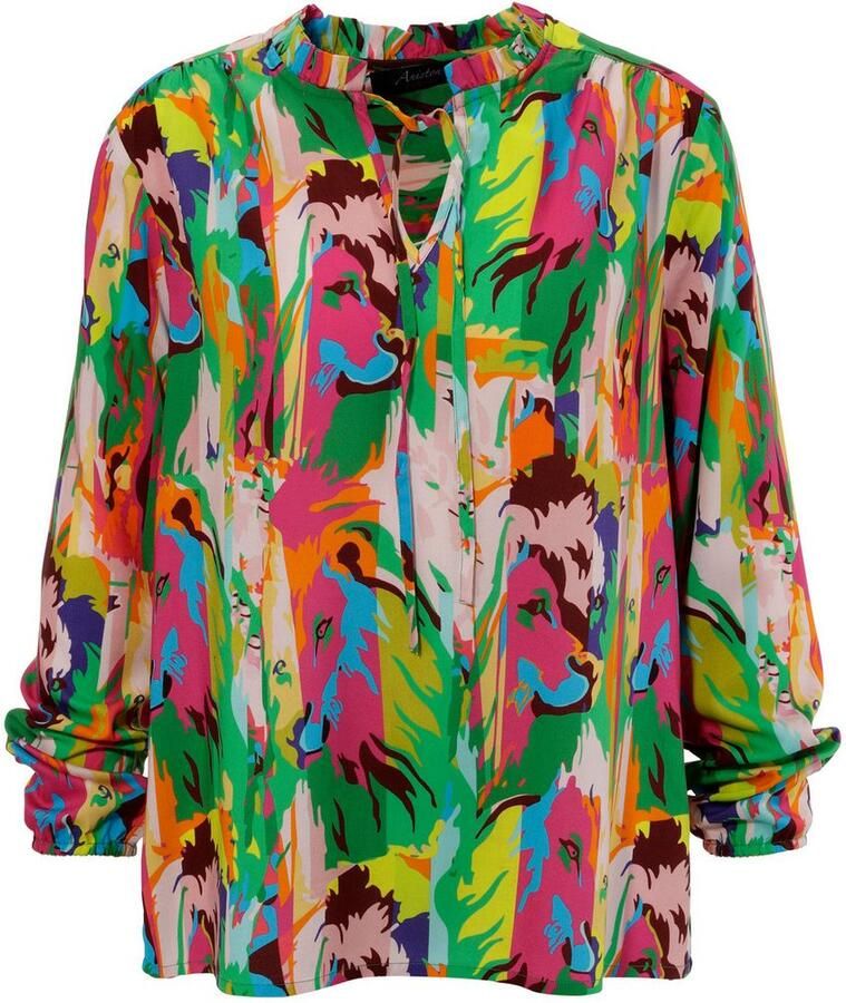 Aniston CASUAL Blouse zonder sluiting met leeuwenkoppen in kleurrijke jungle-print - Foto 2