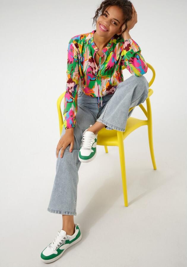 Aniston CASUAL Blouse zonder sluiting met leeuwenkoppen in kleurrijke jungle-print - Foto 6
