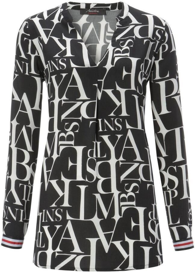 Aniston CASUAL Blouse zonder sluiting met letters gedessineerd