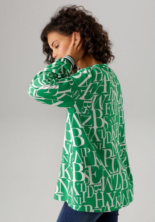 Aniston CASUAL Blouse zonder sluiting met letters gedessineerd - Foto 5