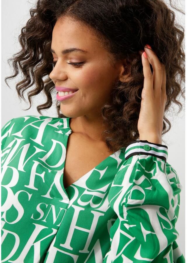 Aniston CASUAL Blouse zonder sluiting met letters gedessineerd - Foto 3