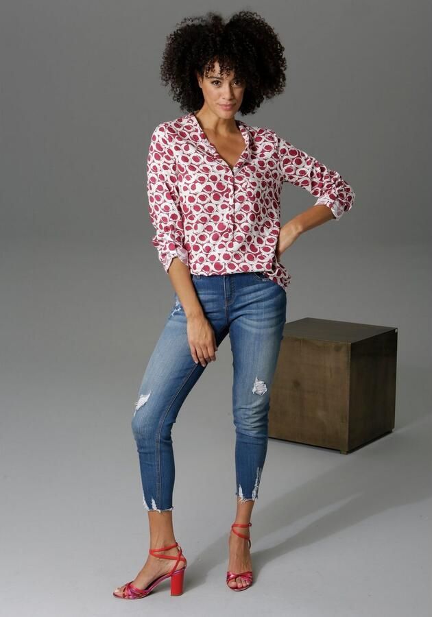 Aniston CASUAL Blouse zonder sluiting met oprolbare mouwen - Foto 4