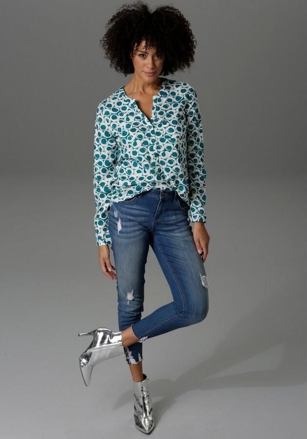 Aniston CASUAL Blouse zonder sluiting met oprolbare mouwen - Foto 2