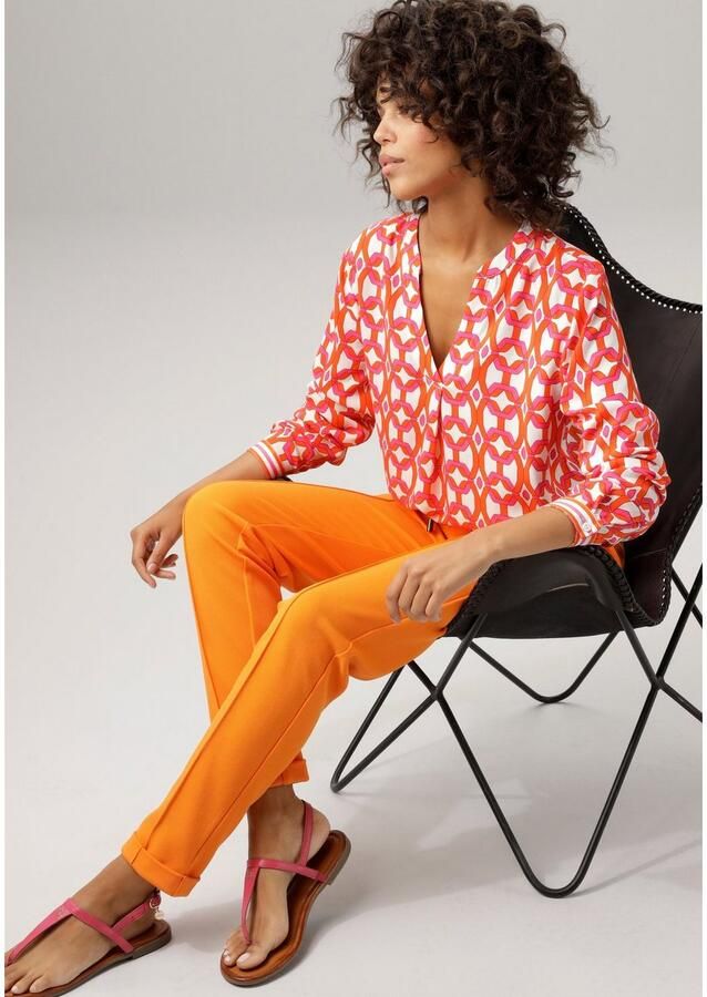 Aniston CASUAL Blouse zonder sluiting met opvallende grafische print - Foto 3