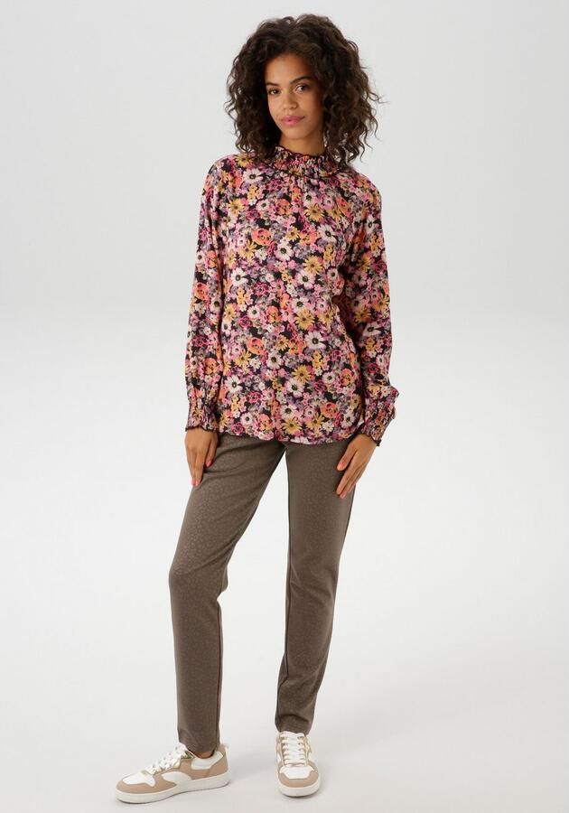Aniston CASUAL Blouse zonder sluiting met romantische kleurrijke bloemen bedrukt - Foto 5