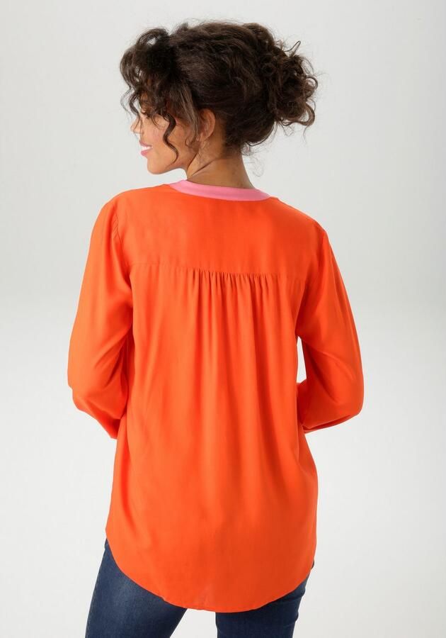 Aniston CASUAL Blouse zonder sluiting met roze accenten nieuwe collectie - Foto 3