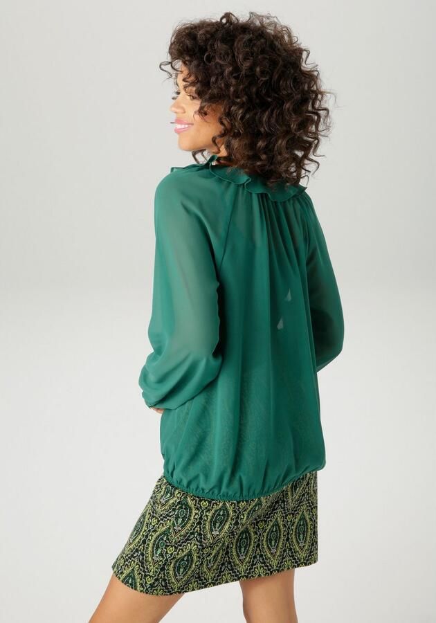 Aniston CASUAL Blouse zonder sluiting met ruches op de v-hals en op het voorpand nieuwe collectie - Foto 5