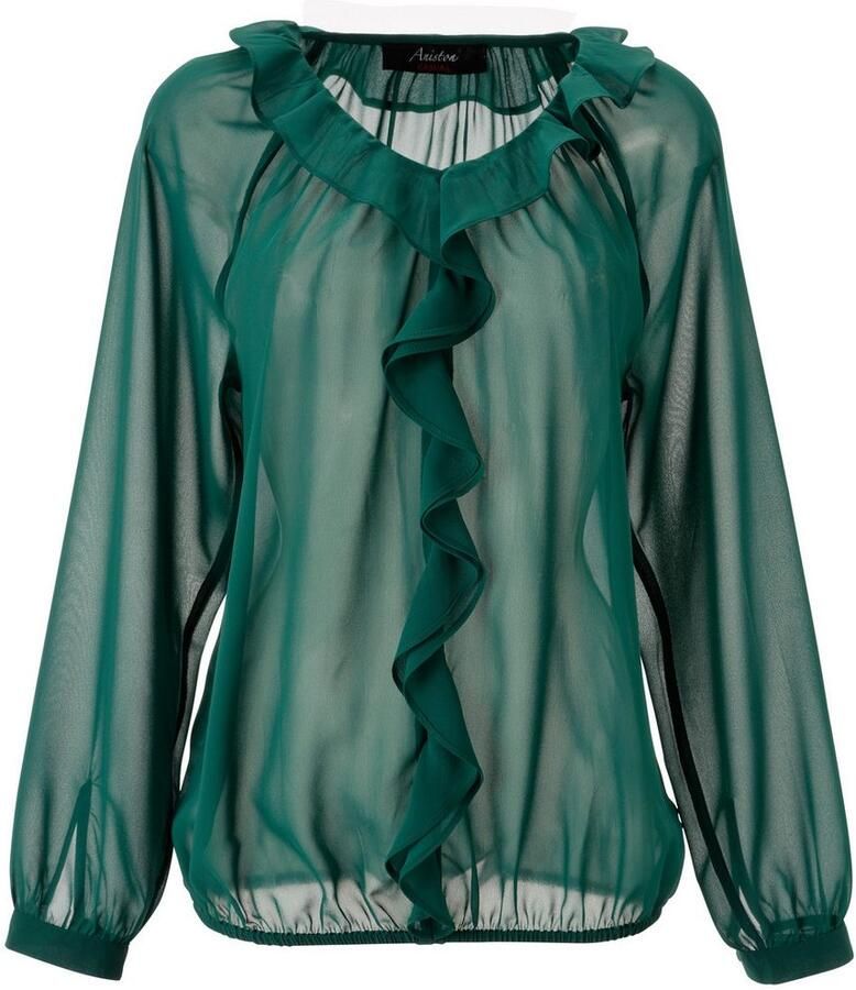 Aniston CASUAL Blouse zonder sluiting met ruches op de v-hals en op het voorpand nieuwe collectie - Foto 2