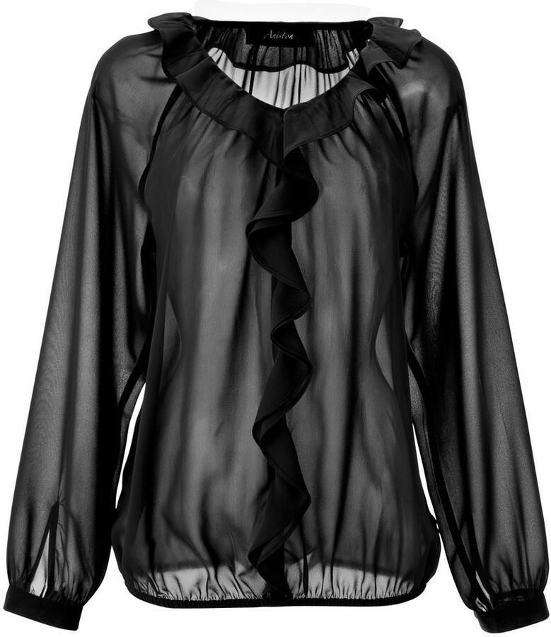 Aniston CASUAL Blouse zonder sluiting met ruches op de v-hals en op het voorpand nieuwe collectie - Foto 2