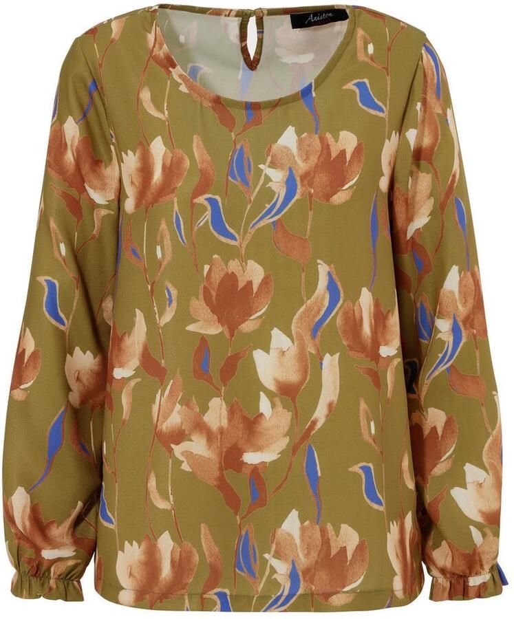 Aniston CASUAL Blouse zonder sluiting met schilderachtig bloesemprint elk stuk is uniek - Foto 2