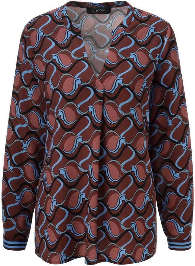 Aniston CASUAL Blouse zonder sluiting met trendy grafisch retro-patroon nieuwe collectie - Foto 2